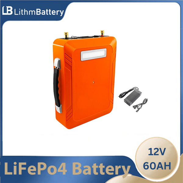 12V 12.8V 60Ah lifepo4 LED 5v USB light RV backup power golf cart + 14.6V 5A
