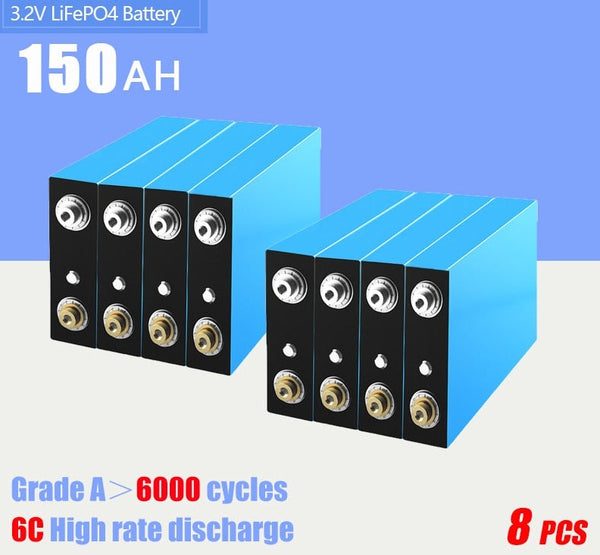 battery  8PCS 3.2V 150Ah LiFePO4 battery can form 12V 24V