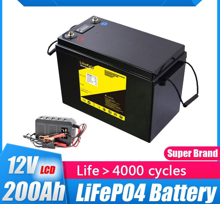 12V LiFePO4 Battery 200Ah RV Campers 4000 150ABMS