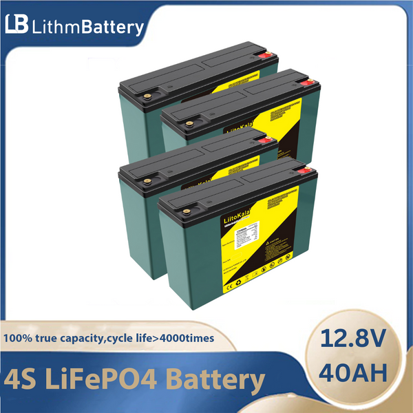 4PCS 12V 40Ah LiFePo4 Battery Phosphate 12.8V