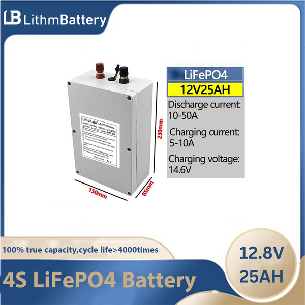 12V 25Ah LiFePO4 Deep Cycle Rechargeable Battery