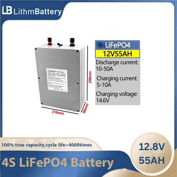 12V 55Ah Rechargeable Battery Pack 12.8V 55ah Life Cycles 4000