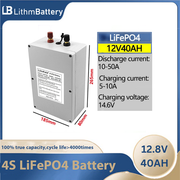 12.8V 40Ah Lifepo4 battery pack 4S6P 32700 40A BMS 12V