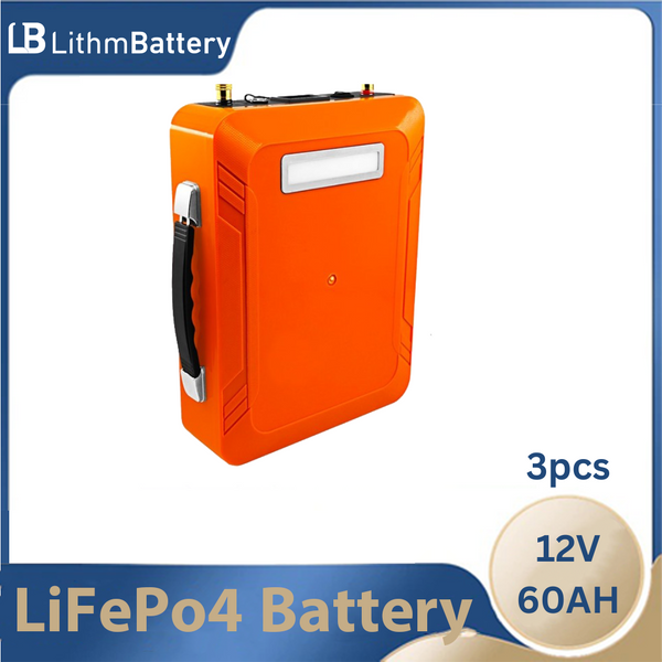 3pcs 12V 60AH LiFePo4 Phosphate Battery Pack with BMS