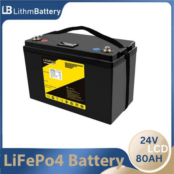 24V 80Ah Lifepo4 battery pack with 100A BMS 29.2V 10A