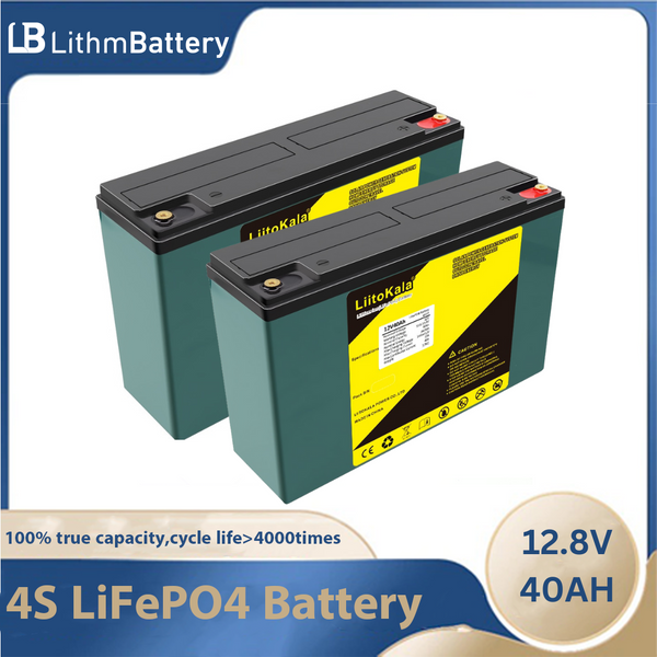 2PCS 12.8V 40Ah  LiFePO4 Battery Pack 12V Life Cycles 4000