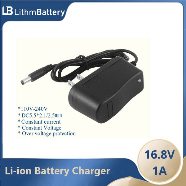 16.8V 1A Battery Charger 18650/ 100-240V EU/US 5.5*2.5mm