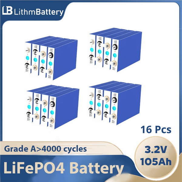 16pcs high capacity Deep cycle 3.2V 105Ah Battery 12v 24v 48V