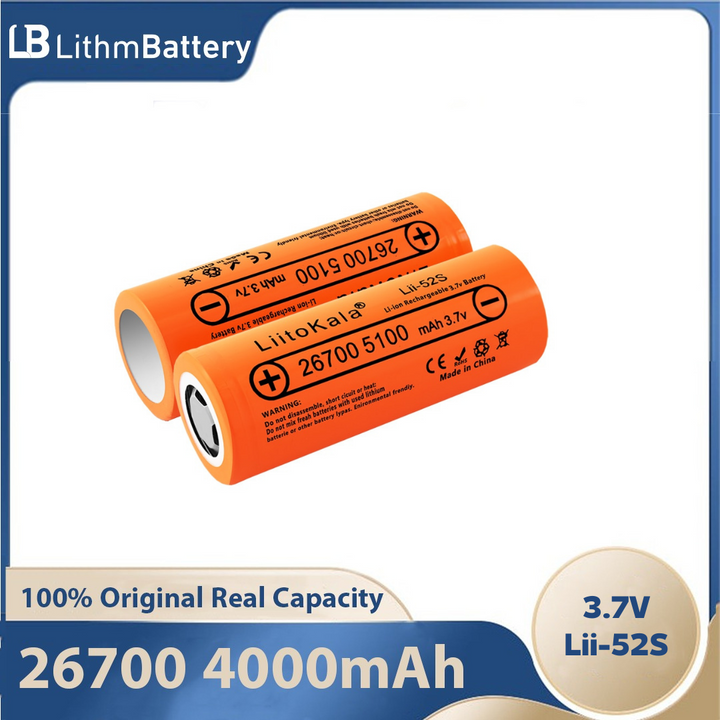1-18PCS Lii-52S Grade A 3.7V 26700 5200mAh 20A Power Battery 3.7V