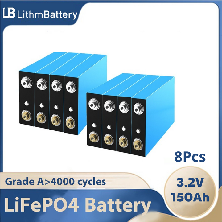 battery 8pcs 3.2V 150Ah LiFePO4 battery can form 12V 24V