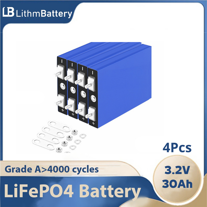 4pcs 3.2V 30Ah LiFePO4 battery 12V 24V 36V 48V