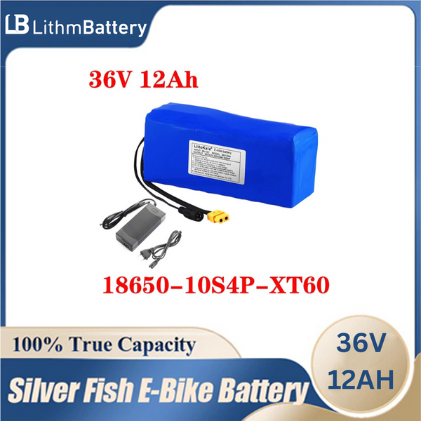 Battery 36V 12Ah 18650 XT60 plug E_Bicycle BMS+Charger