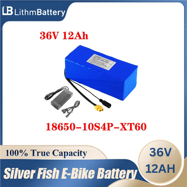 36V 12AH E-Bike Battery 20A BMS 36 2A Charge XT60 Pllug