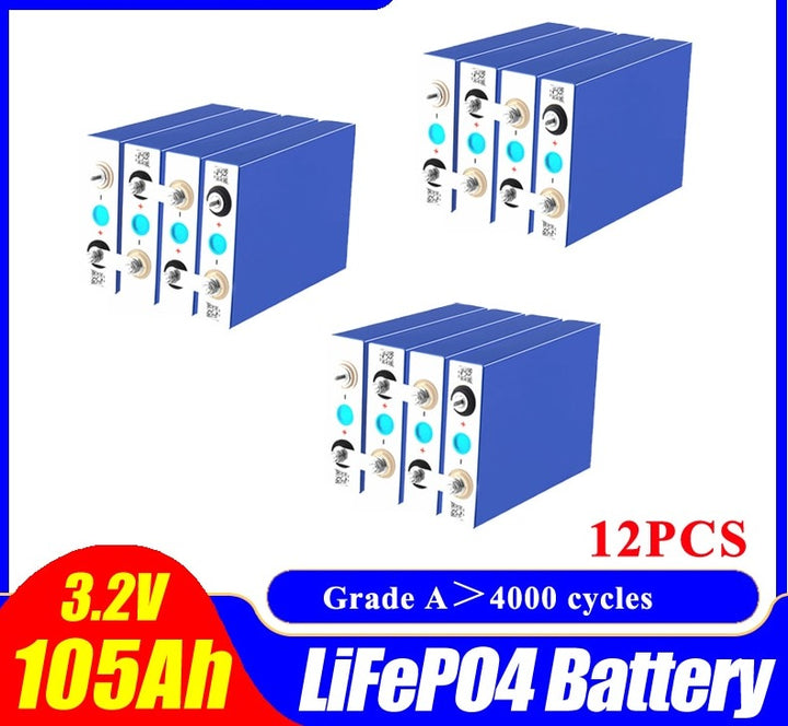 3.2V 105Ah lifepo4 battery 3C 300A discharge  DIY 12V 24V Electric