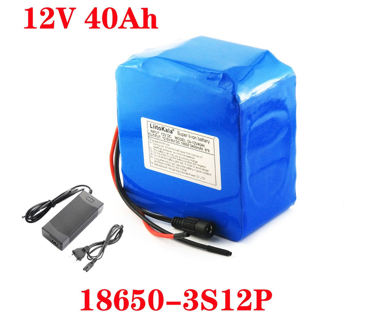 12V 40Ah 3S12P 11.1V 12.6V Lithium Battery  12.6V 3A