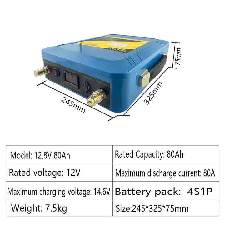 12V 80AH Lifepo4 Battery Pack lifepo with BMS LED 12.8V Battery