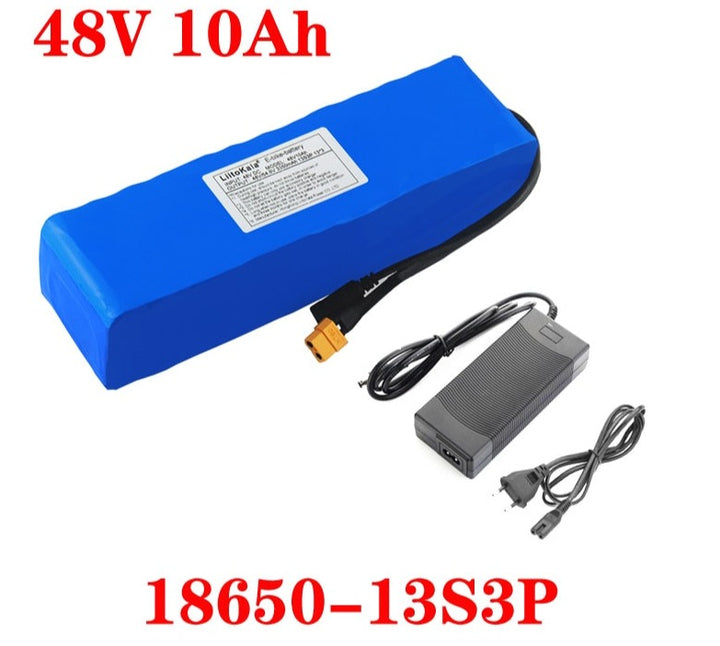 E-bike battery 48v 10ah li ionp1000w and charger XT60 Plug