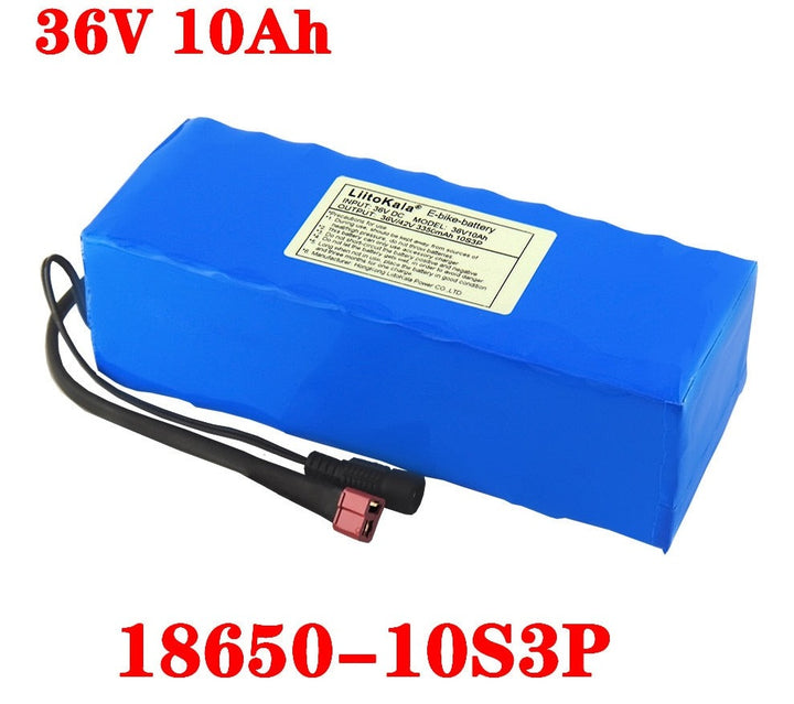 36V10AH E_Bike battery 36V 10ah 1000W 20A BMS 42V 2A charger