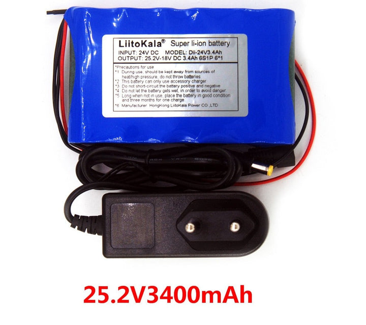 24V 25.2V 3400mAh Rechargeable Battery Pack Max 3A