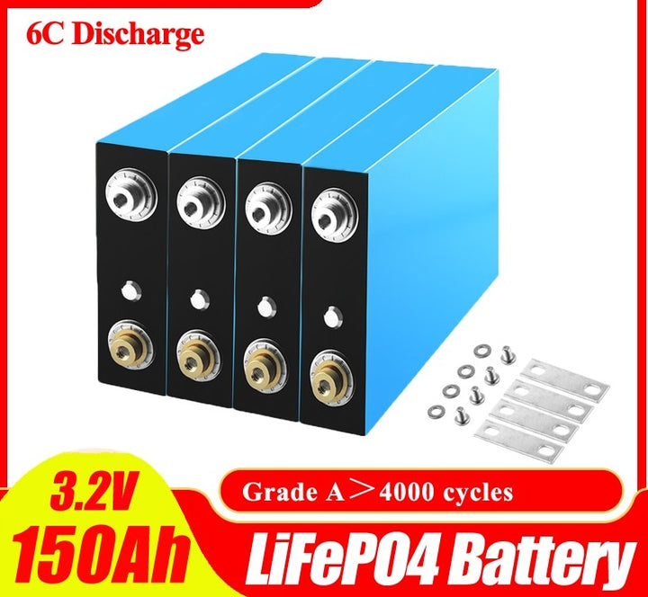 battery  8PCS 3.2V 150Ah LiFePO4 battery can form 12V 24V