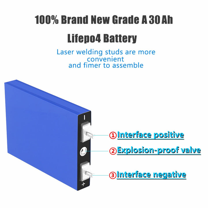  LiFePO4 battery 12V 24V 36V 48V solar energy UPS power 12pcs 3.2V 30Ah