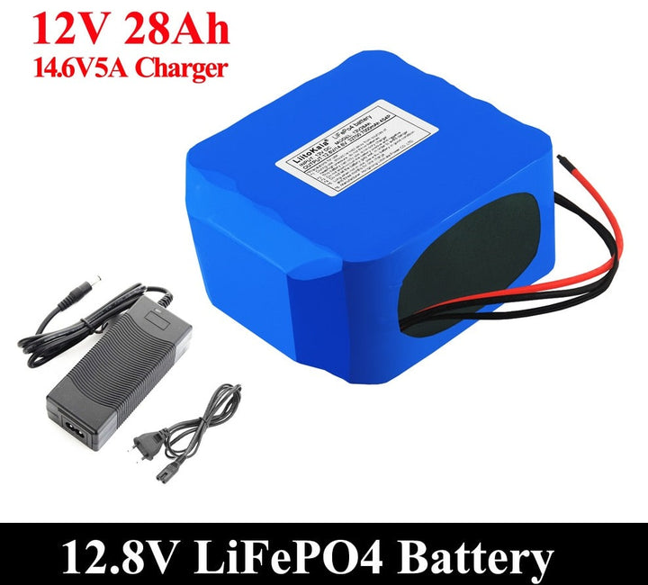 12V 30Ah 28Ah Battery Pack 12.8V Life Cycles 4000 14.6V5A