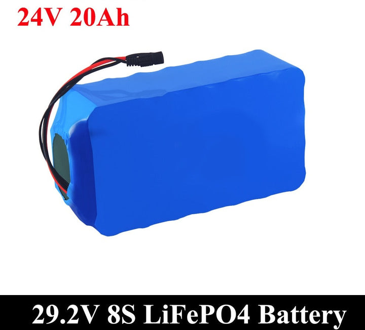 24v 20Ah lifepo4 battery pack 50A BMS 8S 25.6V 1000w