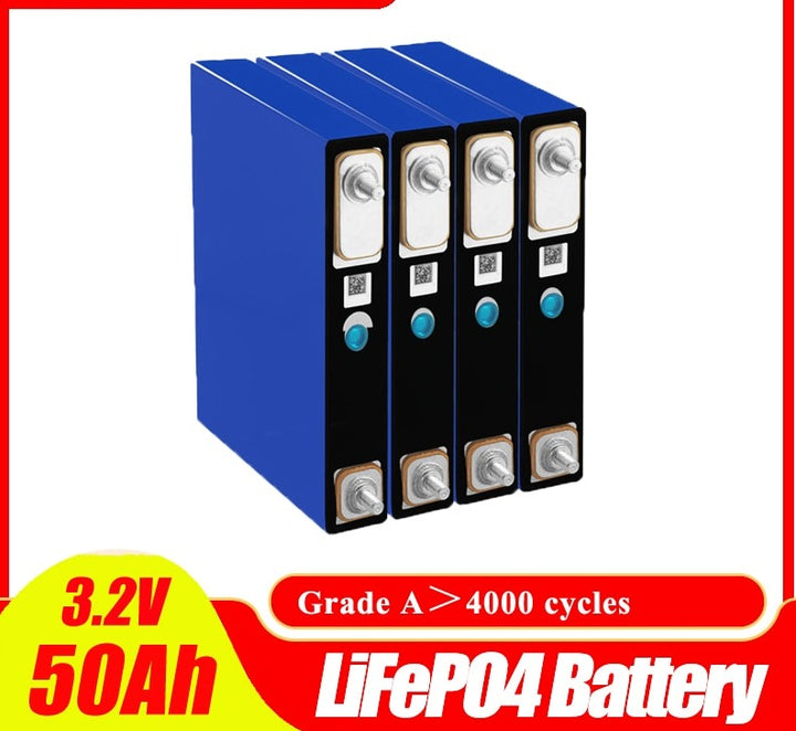 16pcs 3.2V 50Ah 12V 50Ah 24V Rechargeable Battery Pack 48V
