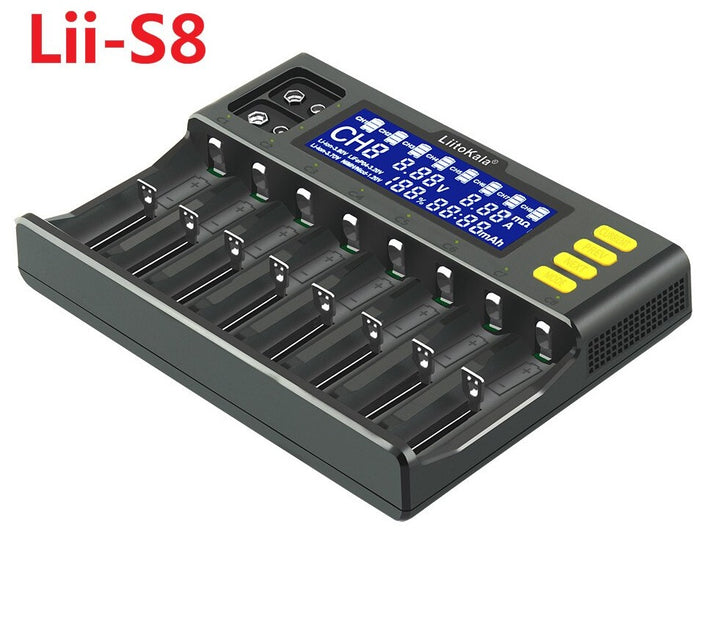 Lii-S8 21700 9V LCD Battery Charger+18650 3400mAh