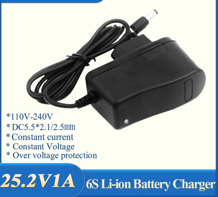 6S 25.2V 1A 24V Battery Power Charger AC 100-240V