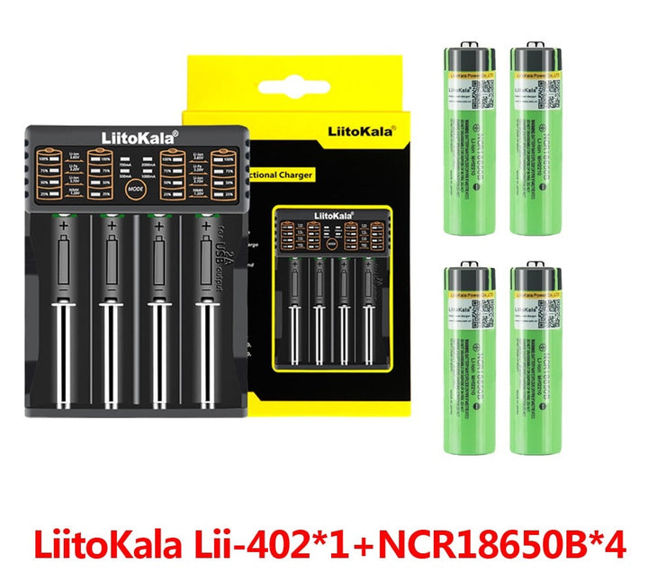 Lii-402 USB 18650/26650 Smart Charger+4pcs 3.7 v 3400mah
