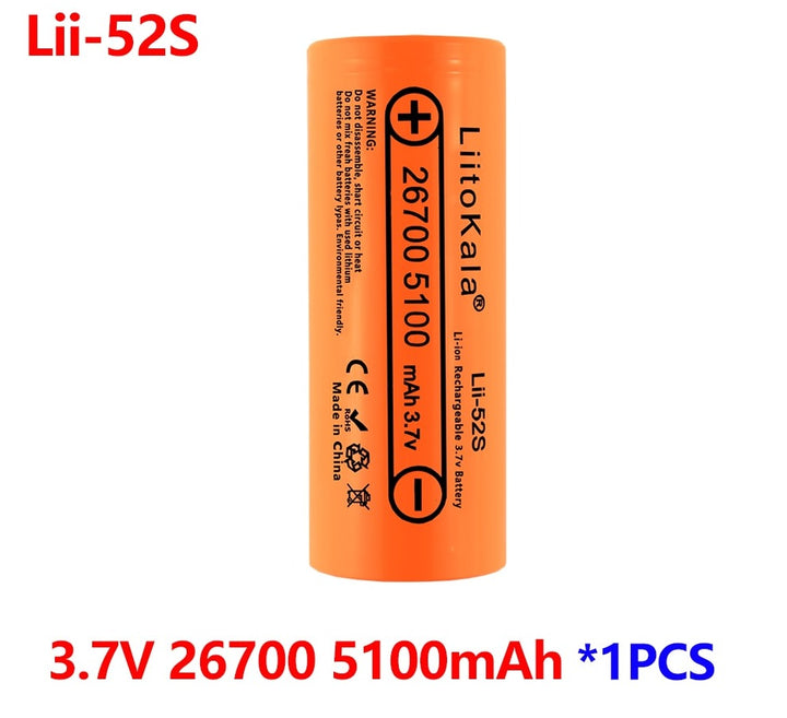 1PCS Lii-52S 26700 5100mAh High Capacity 3.7v battery