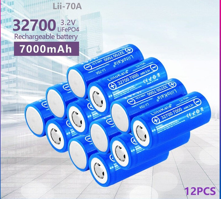 12PCS Lii-70A 3.2V 32700 6500mAh 7000mah 35A 55A High power battery