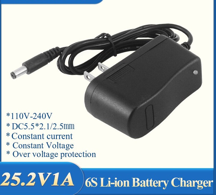 6S 25.2V 1A 24V Battery Power Charger AC 100-240V