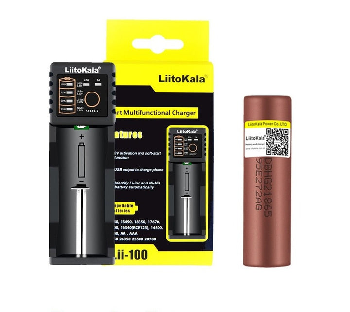 Lii-100 18650 battery charger+1pcs 3.7v 18650 HG2 3000mAh 30A