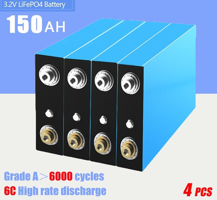 battery Lifepo4 4PCS 3.2V 150Ah 6000 cycle diy 12v 24v 36V 48V energy